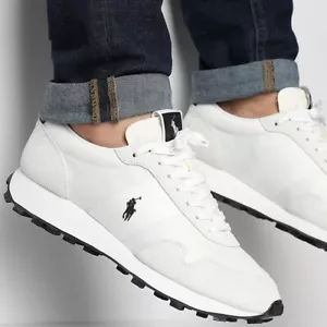Scarpe da ginnastica uomo Polo Ralph Lauren 125 tutte taglie UK bianche vintage anni 70 RL125WB - Foto 1 di 15
