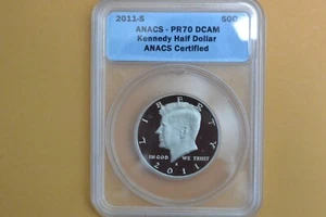2011 S CLAD Kennedy JFK Half Dollar Proof ANACS PR70DCAM - Picture 1 of 4