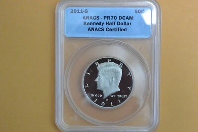 2011 S CLAD Kennedy JFK Half Dollar Proof ANACS PR70DCAM - Image 1 of 4