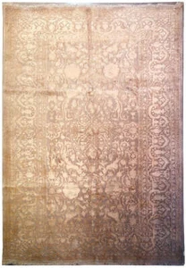 6x10' High Quality Rug Hand-knotted Wool and Silk Two Tone Silver #F-5711 - Picture 1 of 14