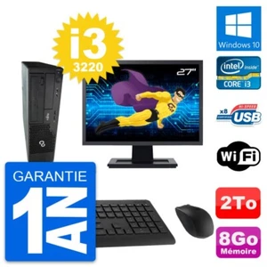 PC Fujitsu E510 Dt Pantalla 27" Intel i3-3220 RAM 8Go Disco 2To Windows 10 Wifi - Imagen 1 de 8