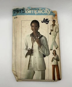 Simplicity 1976 Sewing Pattern #7615 Jiffy Cardigan Pants Size 18 Bust 40 Hip 42 - Picture 1 of 2