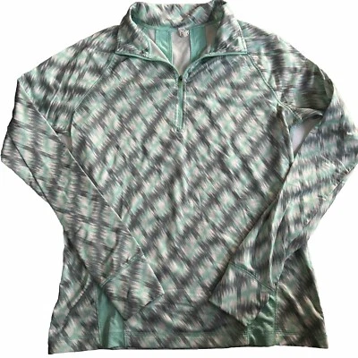 Pullover Tek Gear DryTek Mujer Manga Larga Cremallera M Gris Como Nuevo Aqua Agujeros para Pulgares Foto 1 de 4