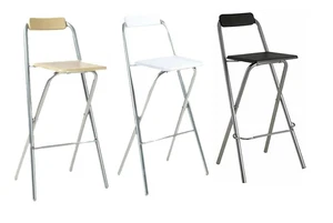 STRONG QUALITY FOLDING BREAKFAST BAR STOOL SQUARE SEAT CHAIR STOOL KITCHEN HOME - Picture 1 of 20
