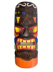 13" TIKI MASKE WANDHÄNGER HOLZ TIKI BAR HÄNGEND HOLZKUNST - Bild 1 von 1