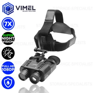Head Mount Binocular Camera IR Night Vision Recorder 7X Magnification Wearable - Picture 1 of 7