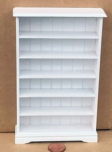Dolls House 6 Shelf Display Unit White Painted 1:12 Scale Accessory 1448 Tumdee - Picture 1 of 7