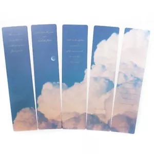 Bookmark Set Fluffy Clouds Transparent Stationary Plastic Reading Accessories - Picture 1 of 2