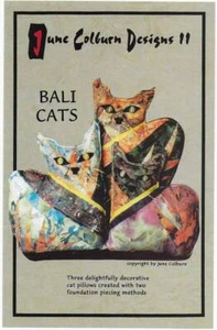 June Colburn Sewing/Quilting Pattern BALI CATS 3 Pillows Papa, Mama & Baby - Picture 1 of 2