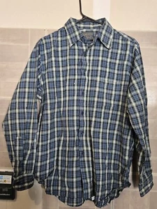 Pendleton Sir Pendleton Size Large 100% Virgin Wool Shirt Plaid Blue Green White - Picture 1 of 4
