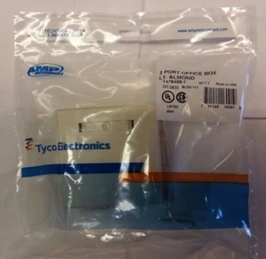 NUEVO Tyco Electronics 1479488-1 CAJA DE OFICINA DE DOS PUERTOS Lt SALIDA DE SUPERFICIE ALMENDRA - Imagen 1 de 2