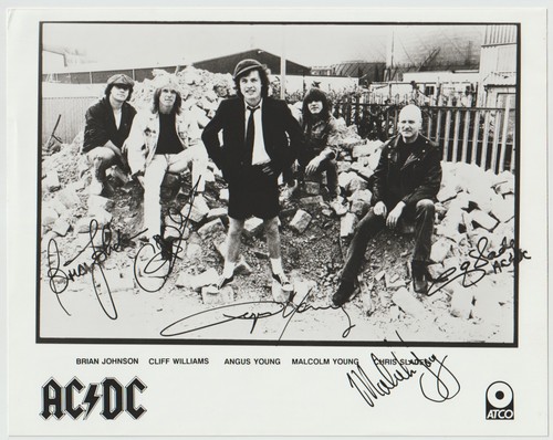 AC/DC Autographed Signed Photo ANGUS MALCOLM YOUNG BRIAN JOHSON CLIFF ...