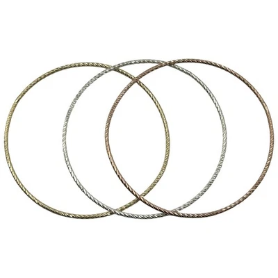 Juego de 3 pulseras brazalete de plata de ley 925 chapadas en rodio - plata/oro/rosa Foto 1 de 3