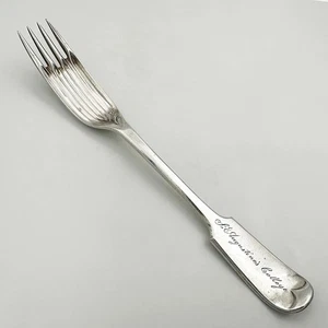 ELKINGTON PEA / GRAVY FORK SILVER PLATE VICTORIAN 1867 ST AUGUSTINE'S COLLEGE - Picture 1 of 5