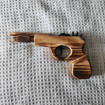 Wooden Rubber Band Gun Set 9x4.3 Inches Safe Non Toxic Toys for Kids 2 Pack - Image 1 of 4