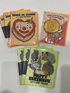 Menge 25 - Geburtstag Chef Dotty Paper Co Grußkarten Bagel Clown Müll - Bild 1 von 2