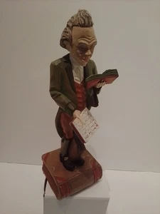 Handcarved Wood Statue Crafted In Germany By G.G. Lan sel Erben Professor/Lawyer - Picture 1 of 9