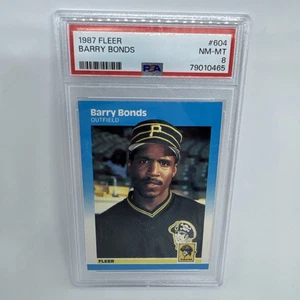 1987 Fleer #604 BARRY BONDS PSA 8 NM-MT - Picture 1 of 2