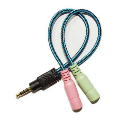 2 In Microphone Jack Splitter Cuffie Sdoppiatore Microfono Auricolare - Immagine 1 di 4