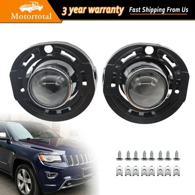 Pair Front Bumper Fog Lights Clear For 2014-2021 Jeep Grand Cherokee Lamps Set - Image 1 of 4
