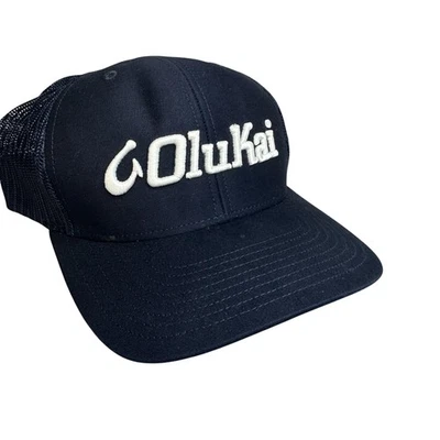 Gorra OluKai Gorra A Presión Azul Marino Malla Camionero Bordado Logo Béisbol Para Hombres Foto 1 de 4