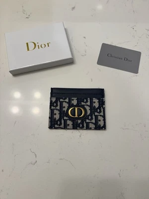 Portatarjetas de jacquard oblicuo Christian Dior CD azul Foto 1 de 3