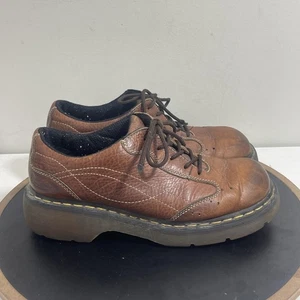 VTG Dr. Martens Shoes Men Size 9 Brown Leather Lace Up Casual Chunky Platform - Picture 1 of 12