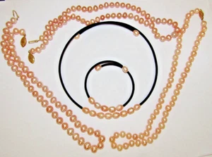 Huge chooice Pearl freshwater deep sea pearls necklaces & sets Fast UK delivery - Picture 1 of 17