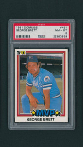 1981 Donruss George Brett MVP #491 PSA 8 NM-MT KANSAS CITY ROYALS HOF