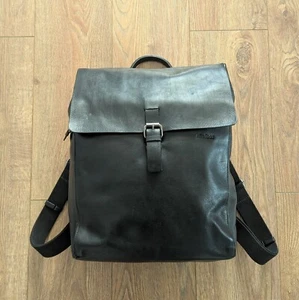 Strellson Leather Men's Back Pack Black Rukzak Luxury Brand - Picture 1 of 24