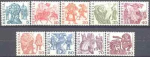 Schweiz 1977 Yvert 1033/41 Basic Folklore postfrisch ss - Bild 1 von 1