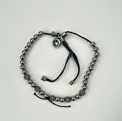 Michael Kors Braccialetto Portabile Argento Perline Metallo Regolabile