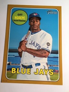 2018 Topps Heritage High Number Jumbo 5x7 Gift Ngoepe Blue Jays 579 Gold 01/10