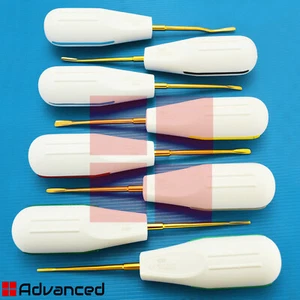 Sollevatori Radici Lussazione Dentale PDL Estrazione Denti Allentamento Titanio Punte Oro - Foto 1 di 8