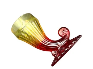 Vintage Jeannette Amberina Glass Cornucopia Horn of Plenty Vase 5 3/4" - Picture 1 of 9