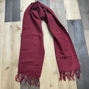 George Kent by Hishiya 100% WOOL Burgundy Red Scarf ~52 x 12 Inches - Picture 1 of 6