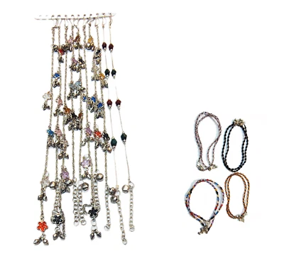 印度传统光泽水晶和氧化珠脚踝女孩美容 — 第 1/3 张图片