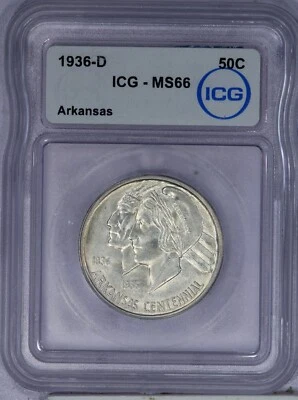 1936-D Arkansas Half Dollar 50C ICG MS66 - Image 1 of 2