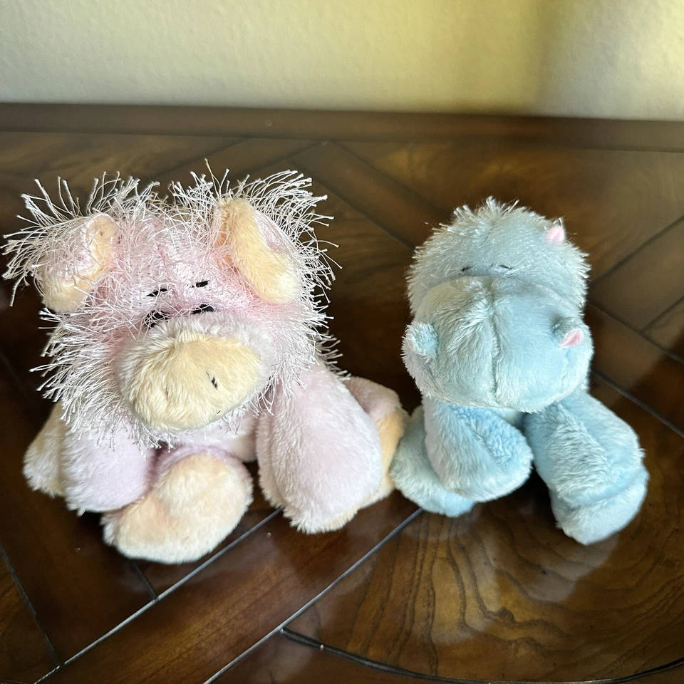 Webkinz Pink Pig Blue Hippo Plush Stuffed Animal Set Of 2 Great Condition - Image 1 of 4