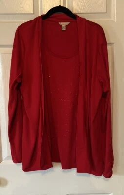 WHITE STAG Valentine Lentejuelas rojas brilla One Piece 2 In 1 cárdigan XL 16 - 18 Foto 1 de 4