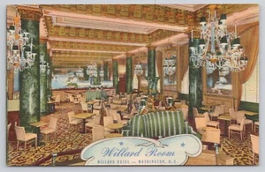 Willard Hotel Willard Room Cocktail Lounge Washington DC c1942 Postcard - Picture 1 of 2