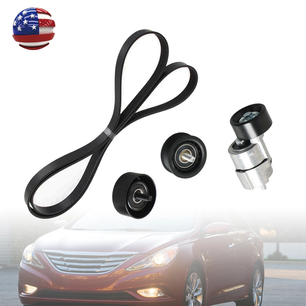 2-Pack Engine Belt Tensioner For 2011-15 Sonata Hybrid & 2011-16 Optima Hybrid 2.4L