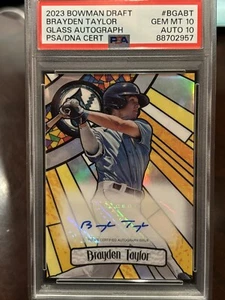 2023 Bowman Draft Brayden Taylor Glass Auto /99 PSA 10 / 10 Perfect Card GEM - Picture 1 of 3