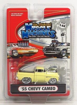 Muscle Machines 2006 Released 1955 Chevy 55 Cameo Pickup Truck Pale Yellow 1:64 - Image 1 of 4