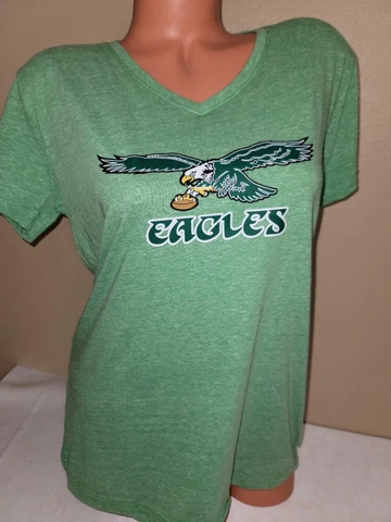30222 NFL Team Apparel PHILADELPHIA EAGLES V-Neck Heather Kelly Green SHIRT Cover