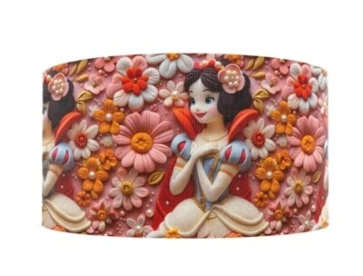1.5" (1 yard) Princess Snow White printed Grosgrain Ribbon 1249983 3D look - Image 1 of 2