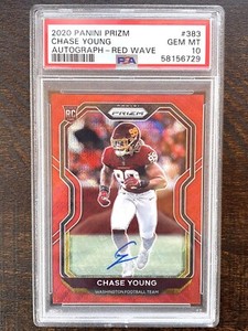 2020 Panini Prizm Chase Young #383 Red Wave Rookie AUTO /149 PSA 10 (Pop 4)