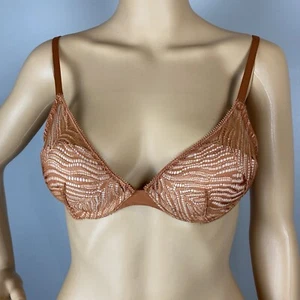 Victoria's Secret Push-up-BH 34A sehr sexy Burnt Orange gepolstert Bügel Spitze - Bild 1 von 4