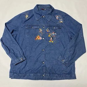 Disney The Bradford Exchange Embroidered Character Denim Jacket Size 2X Mickey - Picture 1 of 15