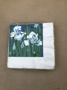 GORDON FRASER GALLERY Beverage Napkins 16 Ct Iris Flower pattern NEW - Picture 1 of 3